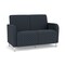 Lesro Siena Lounge Reception 2 Seat Tandem Seating No Center Arm, Brushed Steel, RS Night Sky Upholstery SN2101 - alternate 1